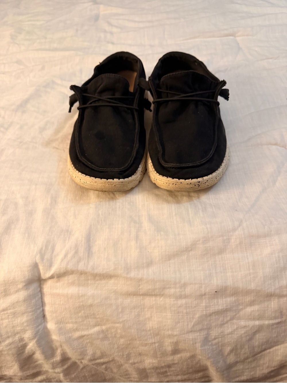 Hey Dude Women's Black Slip-On Canvas Comfort Shoes